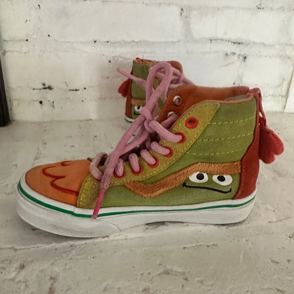 Vans x Sesame Street Sk8-Hi Zip Kids Sneakers Size 12 Cookie Monster Elmo - Picture 5 of 11